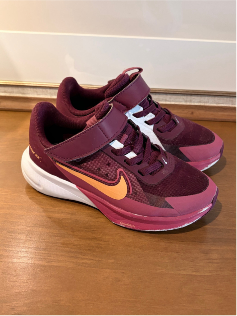 Nike Omni Multi-Flexible/Sonic Fly Girls Burgundy Pink Sneakers Shoes 10.5C FZ00